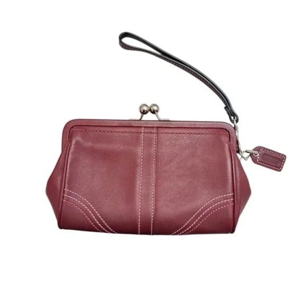 Vintage Y2K RARE Coach Soho Leather Framed Kisslock Clutch Wristlet Bag Pouch